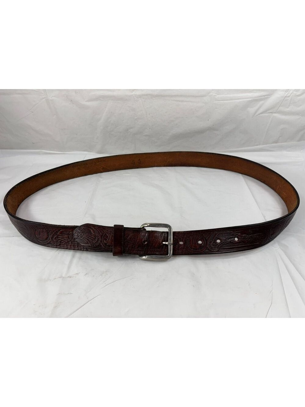 Brothers and Sons Men's Tooled Flying Eagle Belt SIZE 44